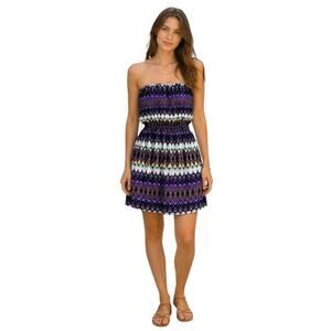 Speed Control New York Multicolor Printed Tube Mini Dress, L